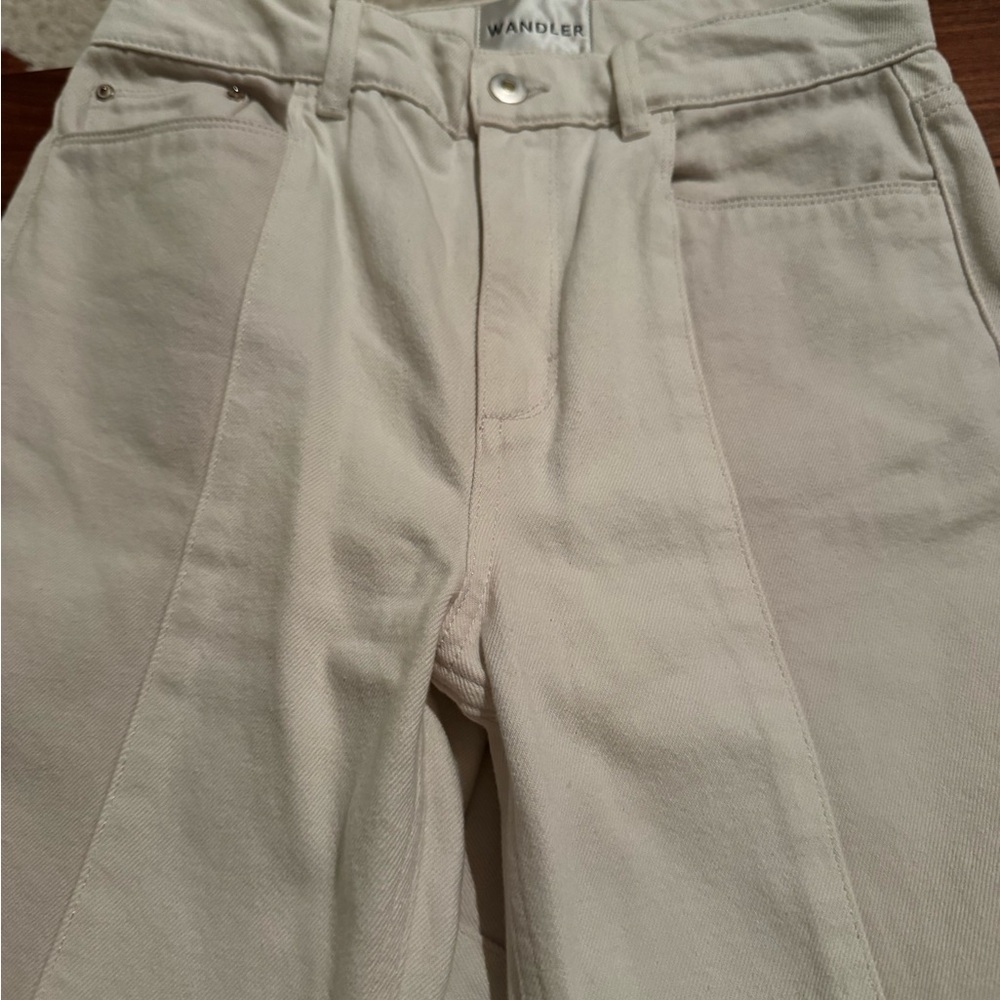 Cream Flared twotone jeans by Wandler